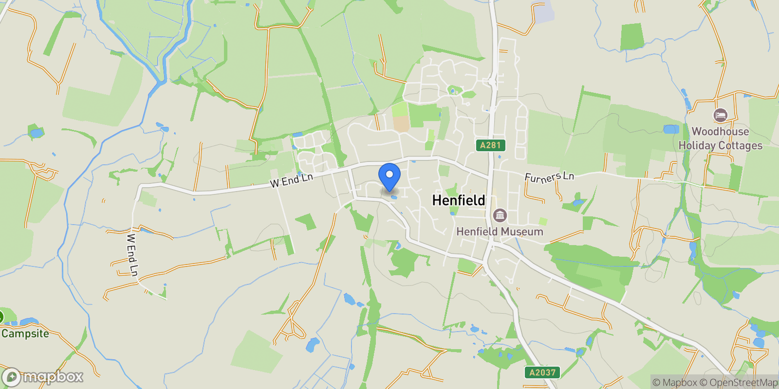 Map showing Flints Lower Station Road, Henfield, BN5 9UR, Upper Beeding, England, United Kingdom.