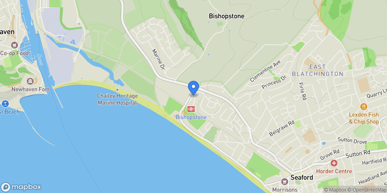 Map showing 1 Tide Mills Way, Seaford, BN25 2QS, Seaford, England, United Kingdom.