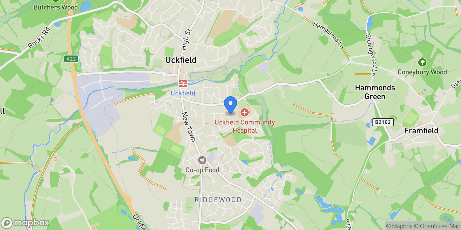 Map showing 26 Selby Road, Uckfield, TN22 5EB, Uckfield, England, United Kingdom.