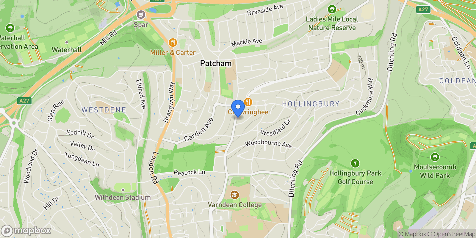 Map showing 66 Braybon Avenue, Brighton, BN1 8HG, Brighton and Hove, England, United Kingdom.