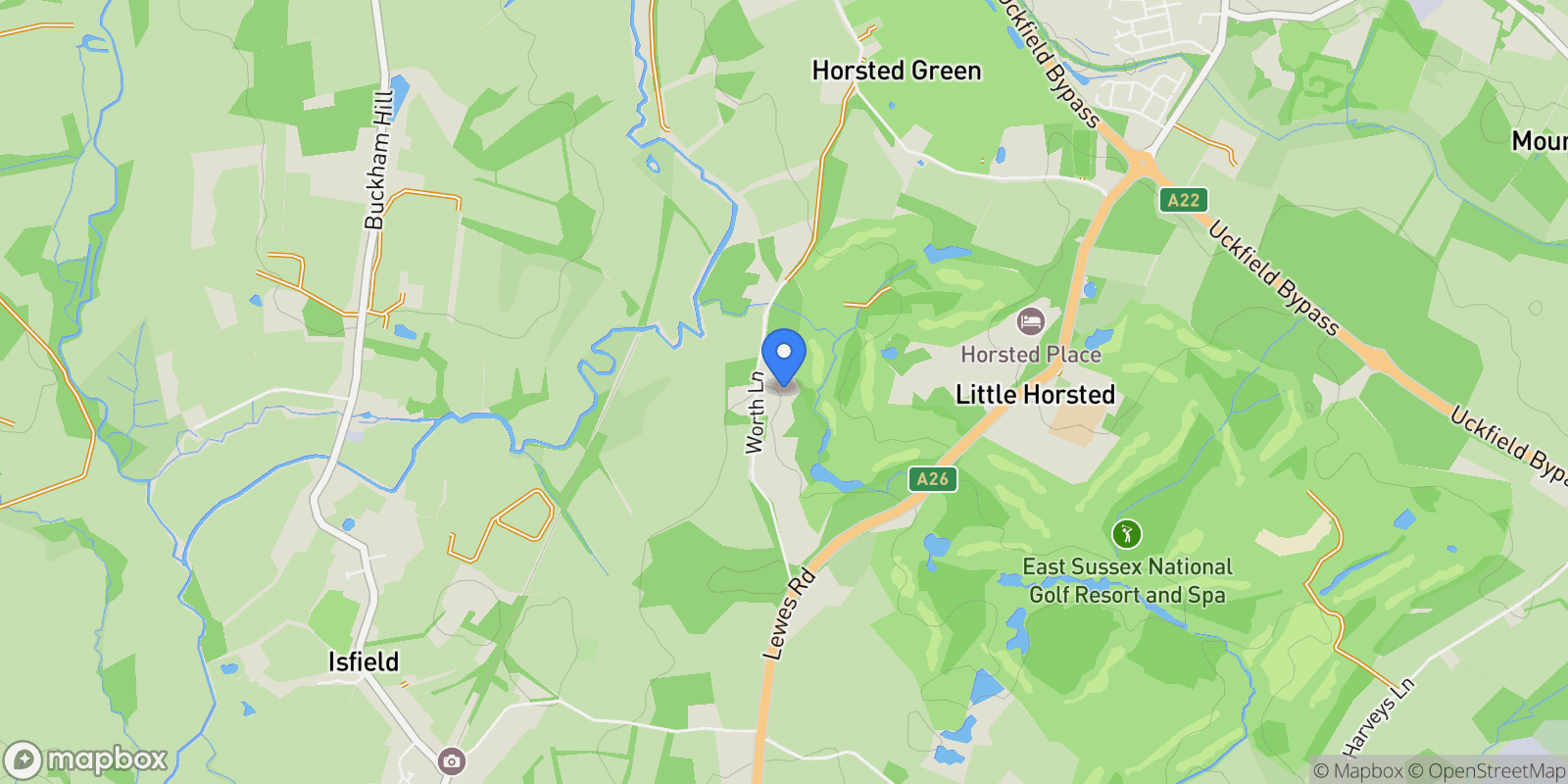 Map showing 5 Oakview Place Worth Lane, Little Horsted, Uckfield, TN22 5TT, Little Horsted, England, United Kingdom.