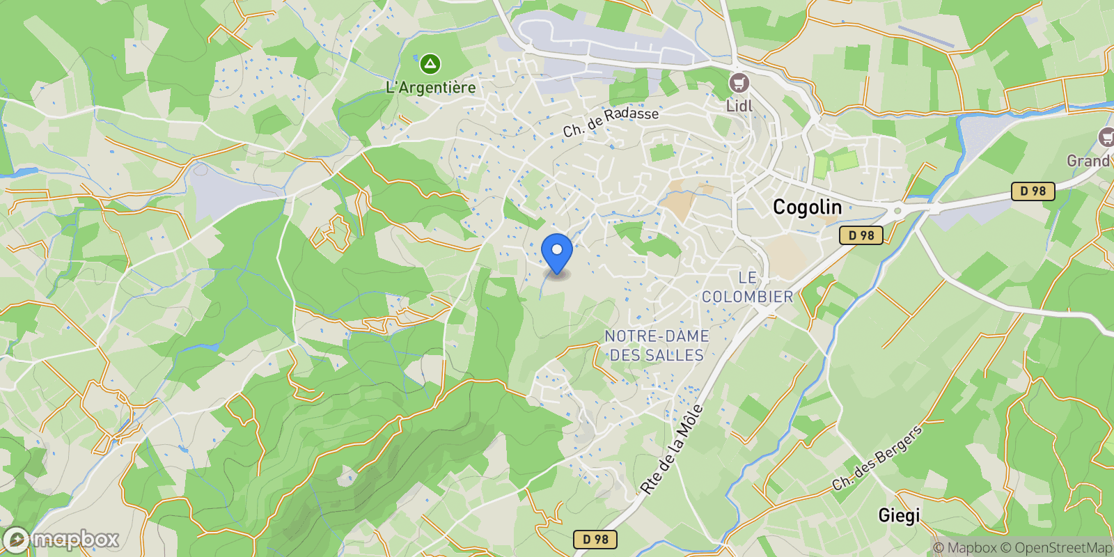 Map showing Cogolin, Provence-Alpes-Côte d'Azur, France.