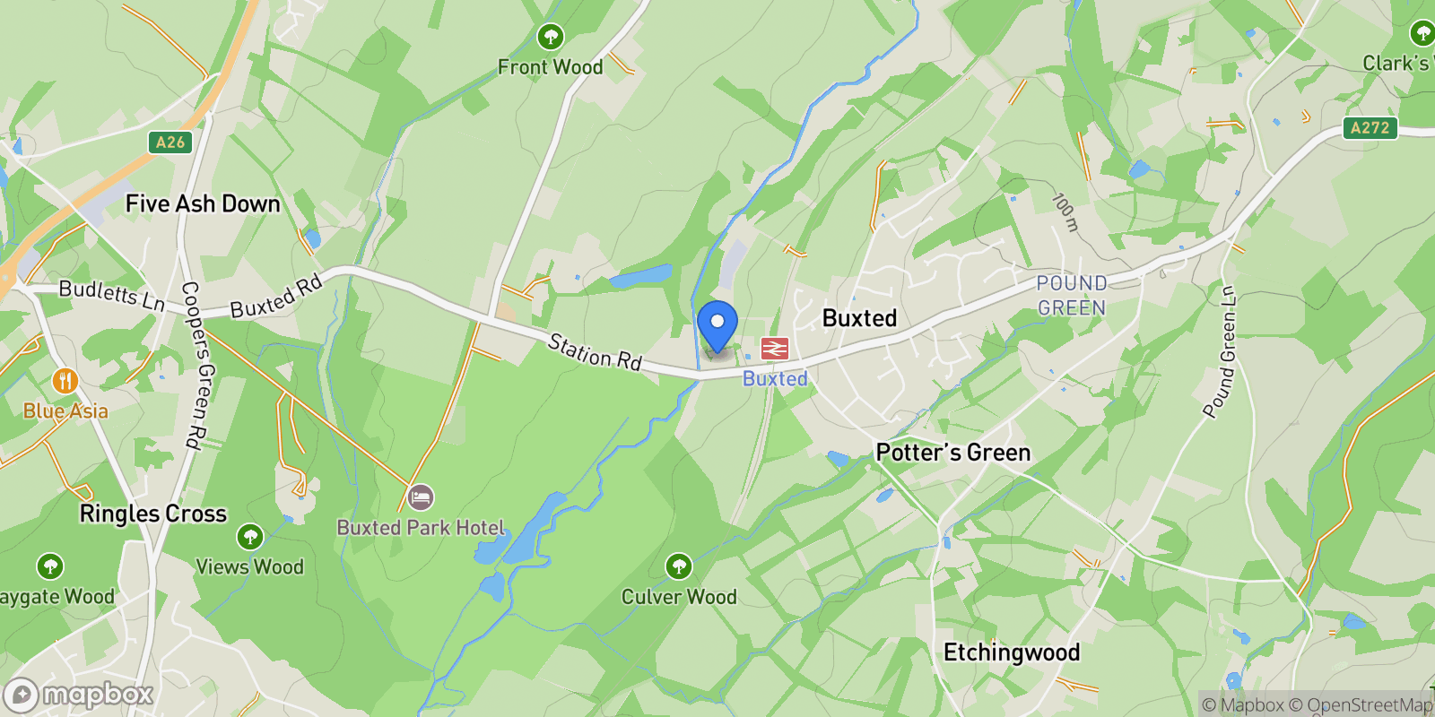 Map showing Holly Lodge Station Road, Buxted, Uckfield, TN22 4DP, Buxted, England, United Kingdom.