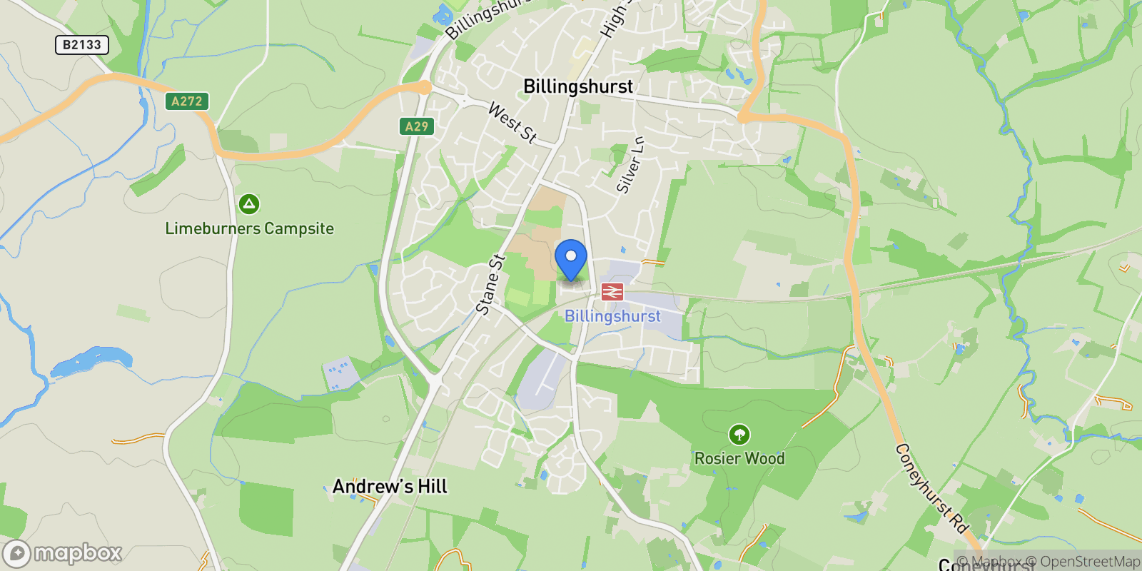 Map showing 4 Lawrenson Mews, Billingshurst, RH14 9XD, Billingshurst, England, United Kingdom.