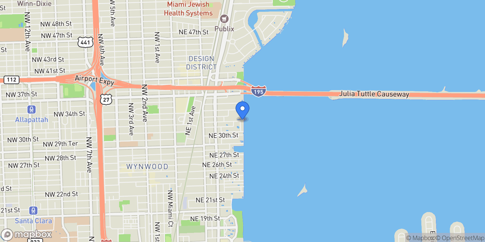 Map showing 3131 NE 7th Ave 2205, Miami, Florida, United States.