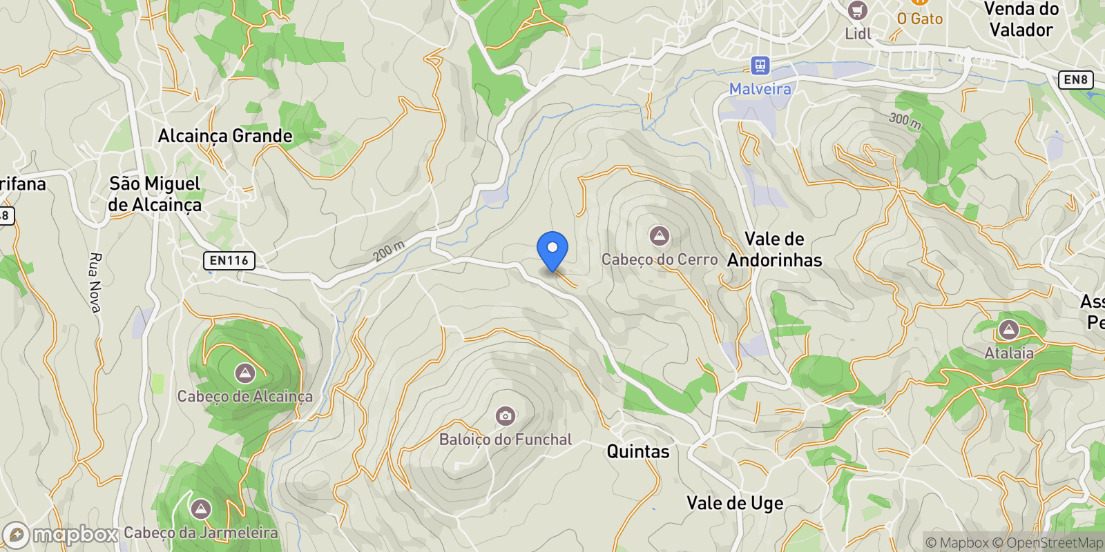 Map showing R. da Capela, 2665 Malveira, Portugal, Malveira e Sao Miguel de Alcainca, Lisbon, Portugal.