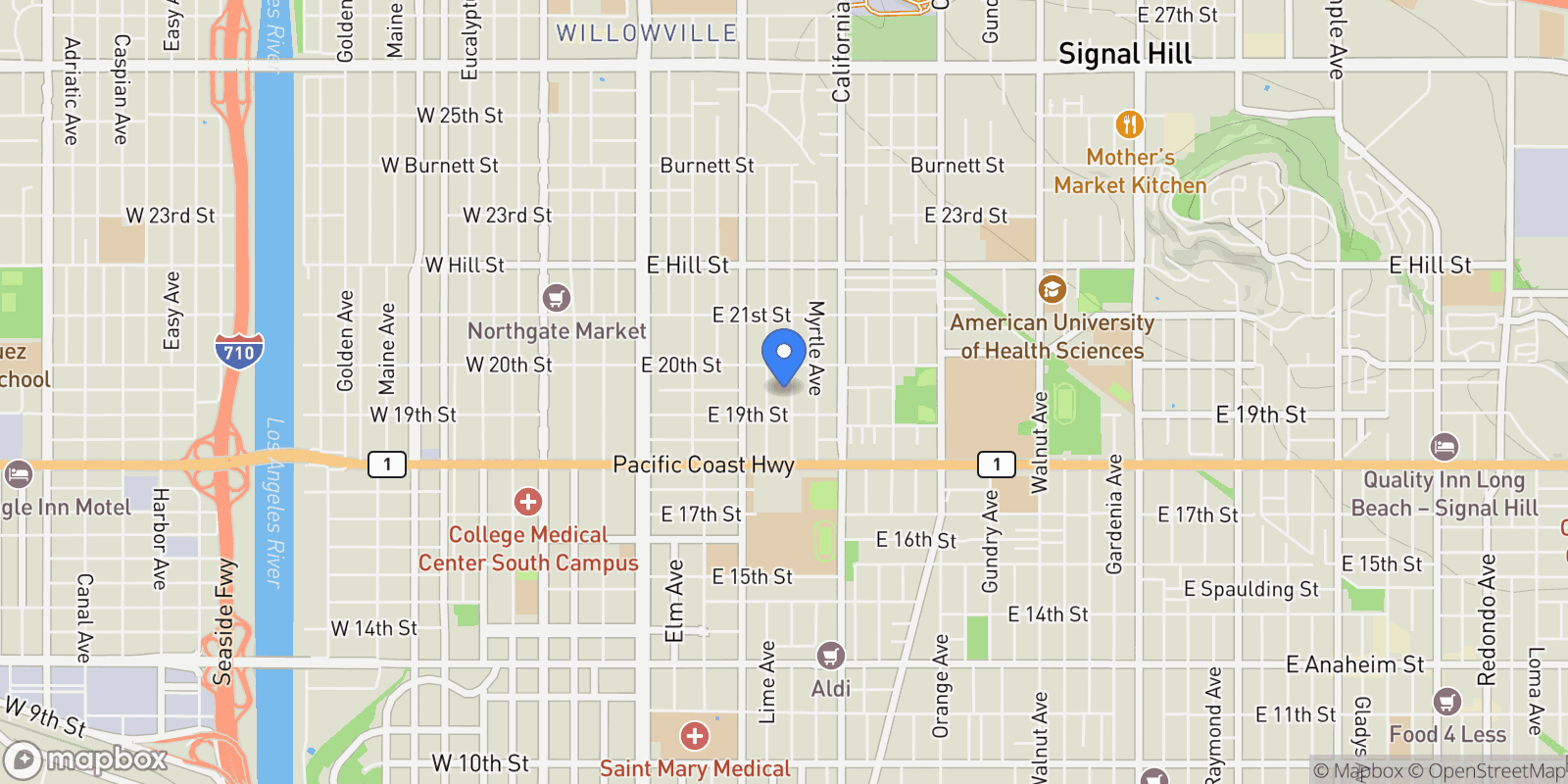 Map showing 1941 Olive Avenue, Signal Hill, California, United States.