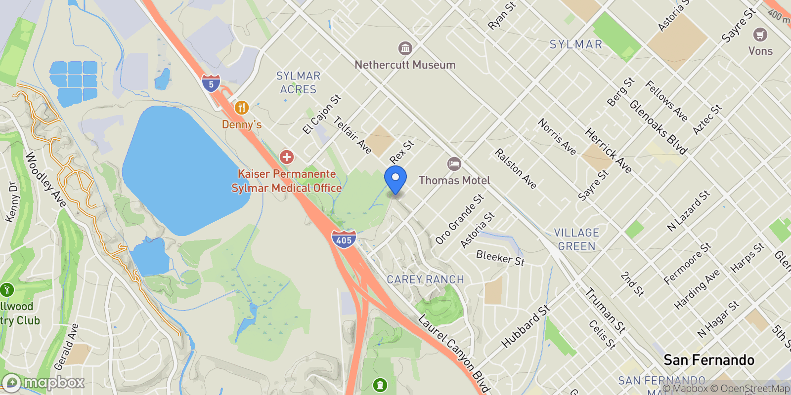Map showing 12519 Haleh Lane, Los Angeles, California, United States.