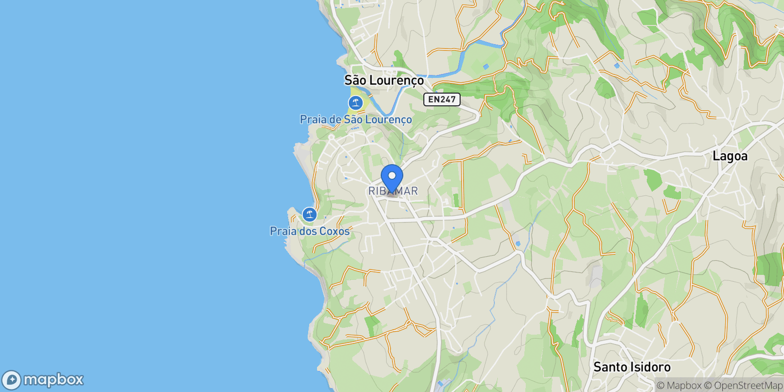 Map showing Ribamar, Santo Isidoro, Portugal, Santo Isidoro, Lisbon, Portugal.