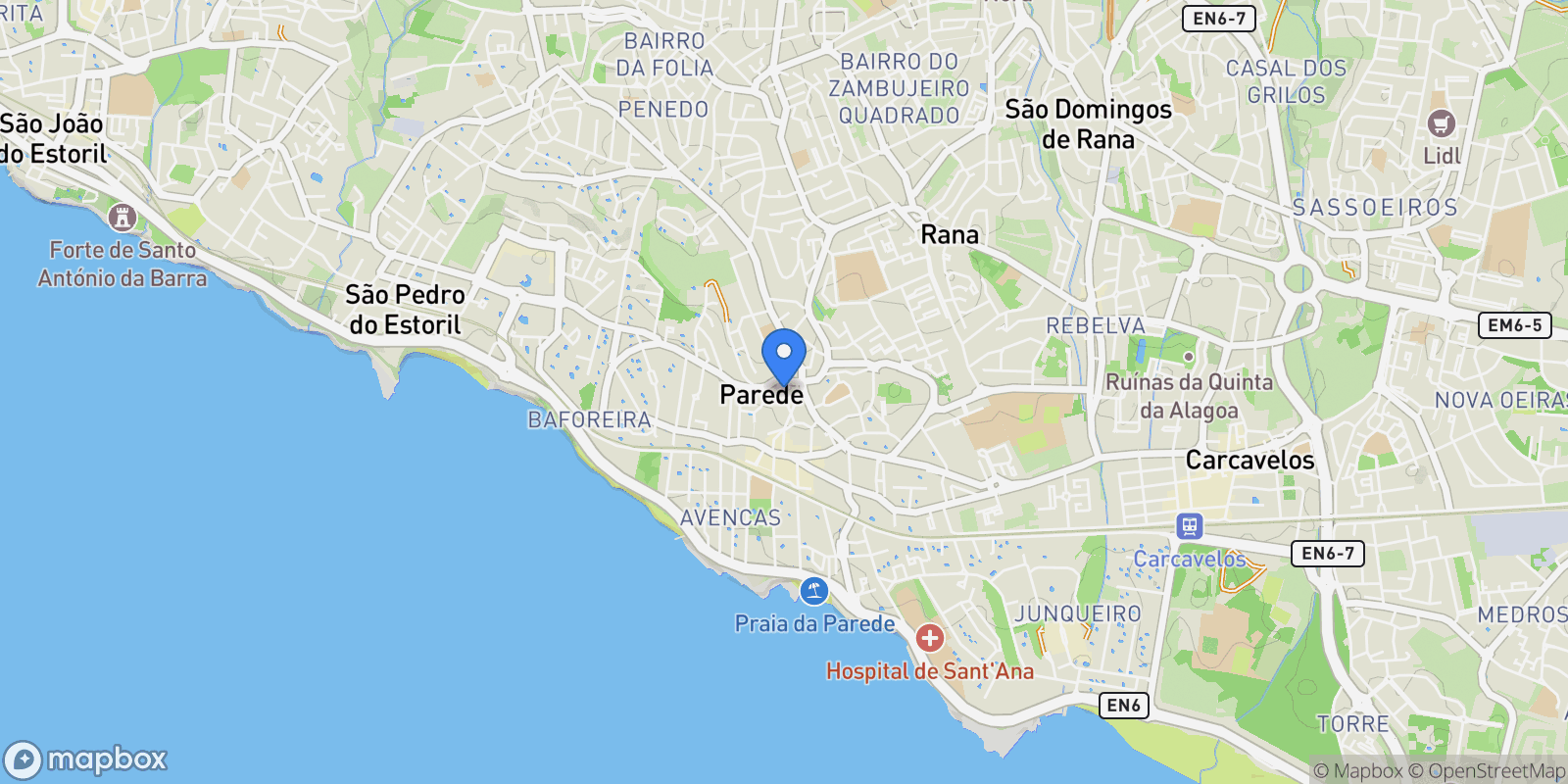 Map showing Parede, Lisbon, Portugal.