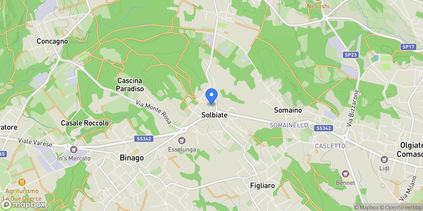 Map showing Solbiate, Lombardy, Italy.