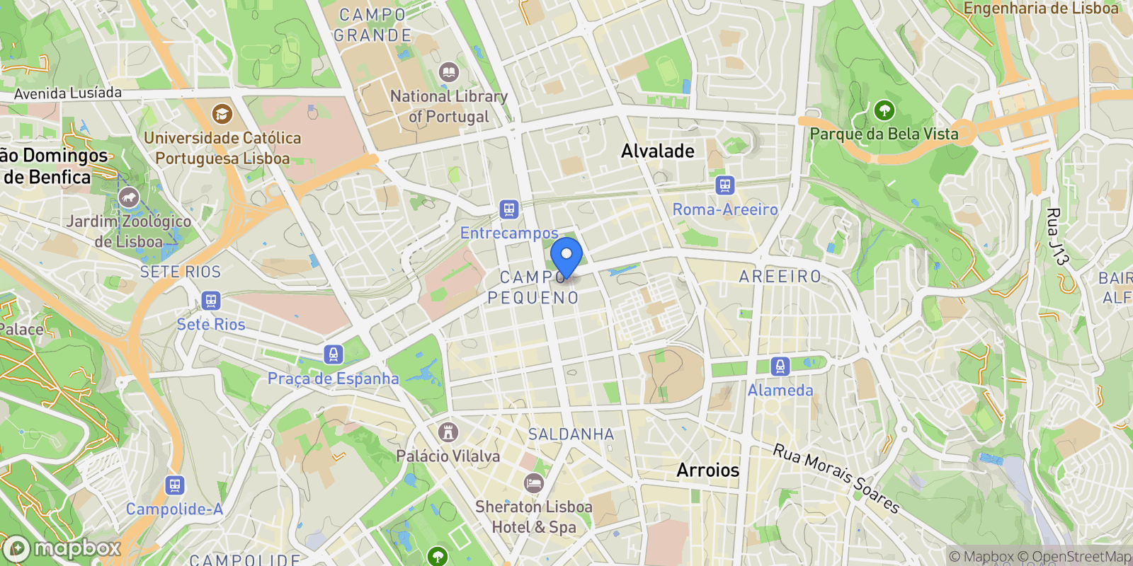 Map showing AV. Defensores de Chaves, Avenidas Novas, Lisbon, Portugal.