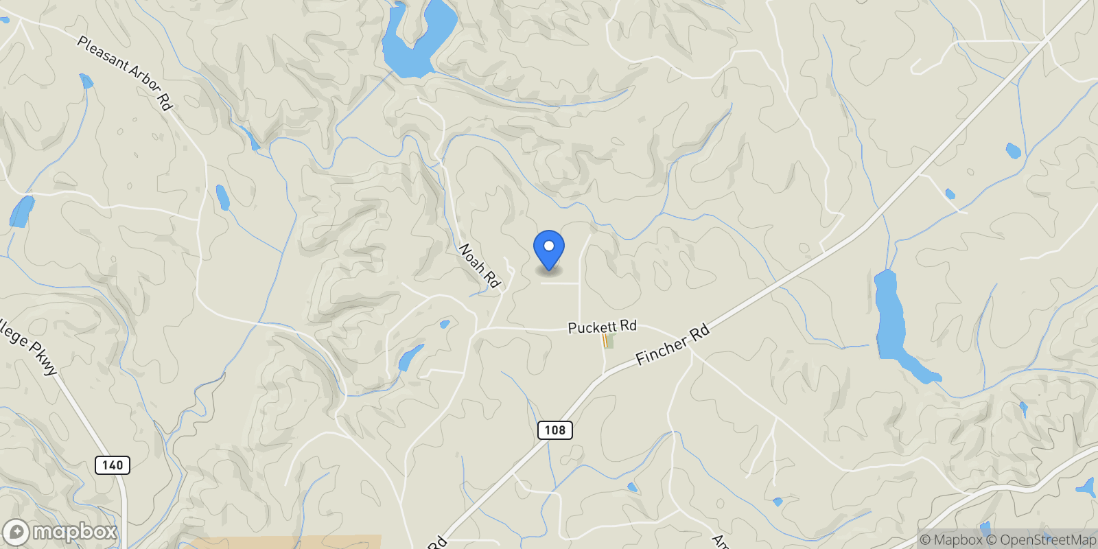 Map showing 180 Forest Glen Drive, Waleska, Georgia, United States.