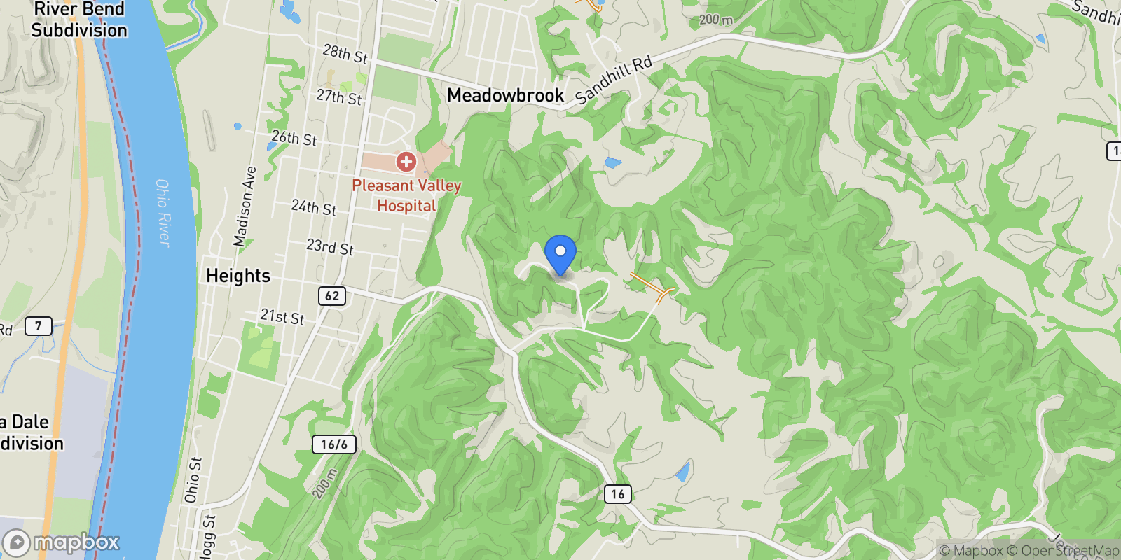 Map showing 365 Astor Lane, Point Pleasant, WV 25550, Point Pleasant, West Virginia, United States.