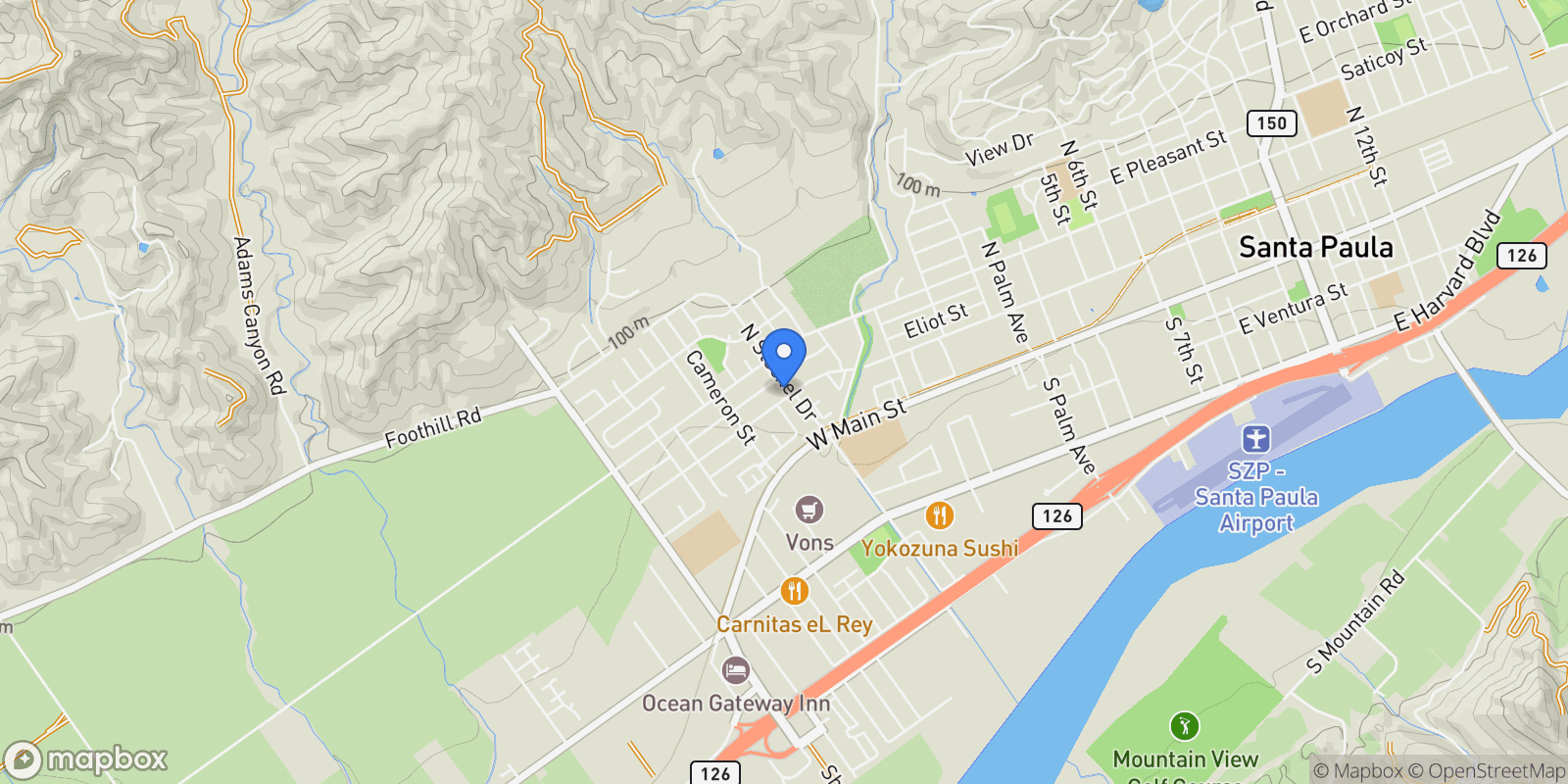 Map showing 525 W Santa Barbara Street, Santa Paula, CA 93060, Santa Paula, California, United States.