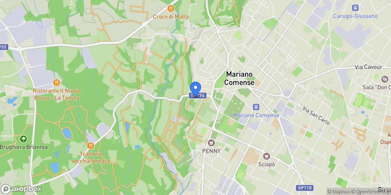 Map showing Via sant'agostino 15, Mariano Comense, Lombardy, Italy.