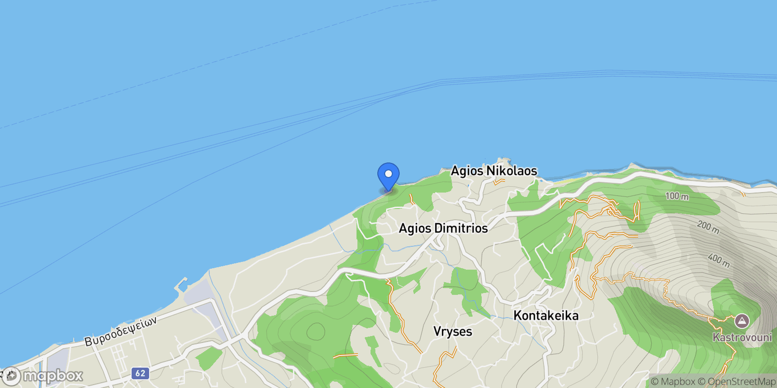 Map showing North Aegean Islands, Karlovasi, Aegean, Greece.
