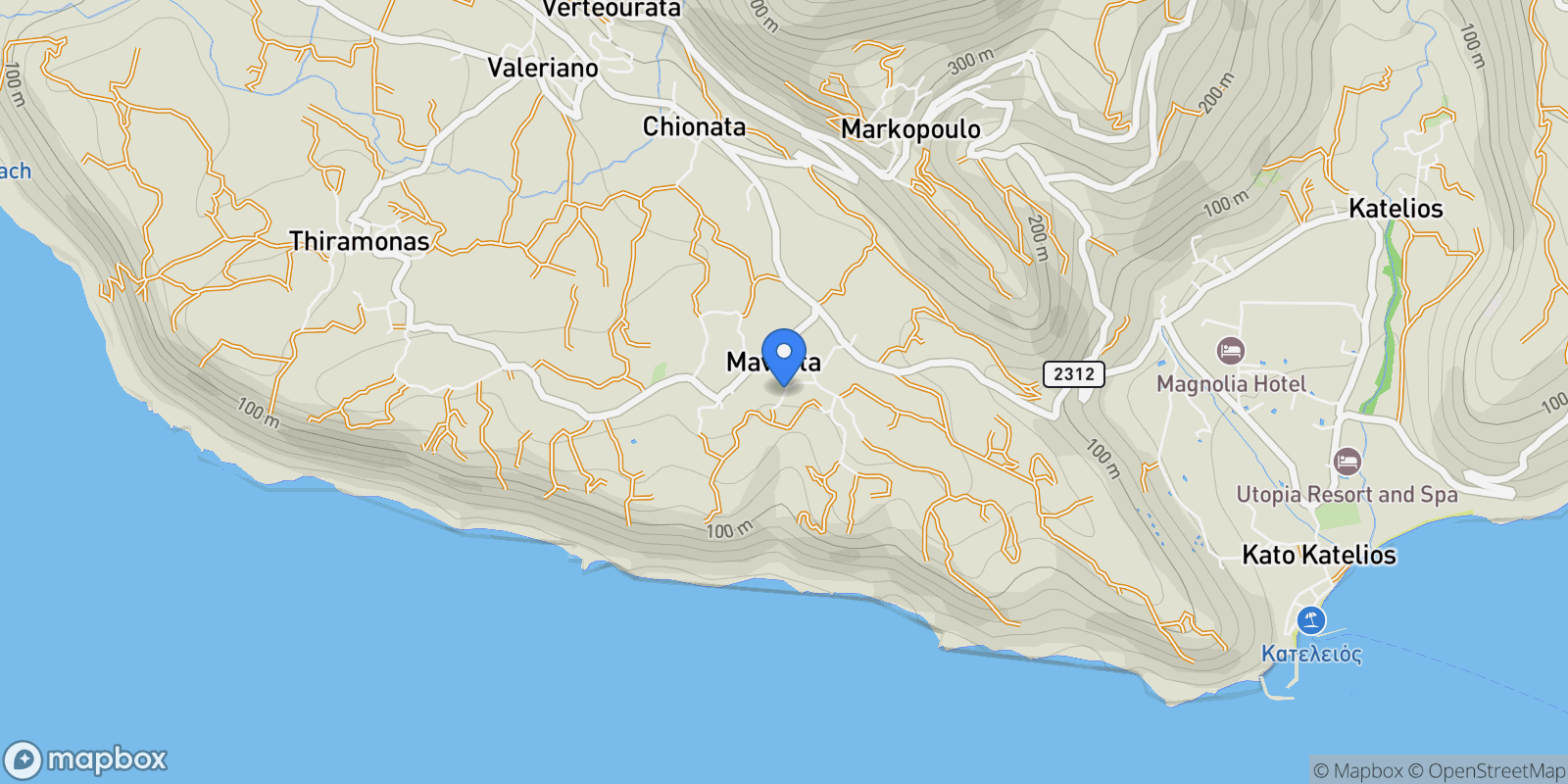 Map showing Ionian Islands, Elios-Proni, Peloponnese, Western Greece and the Ionian, Greece.