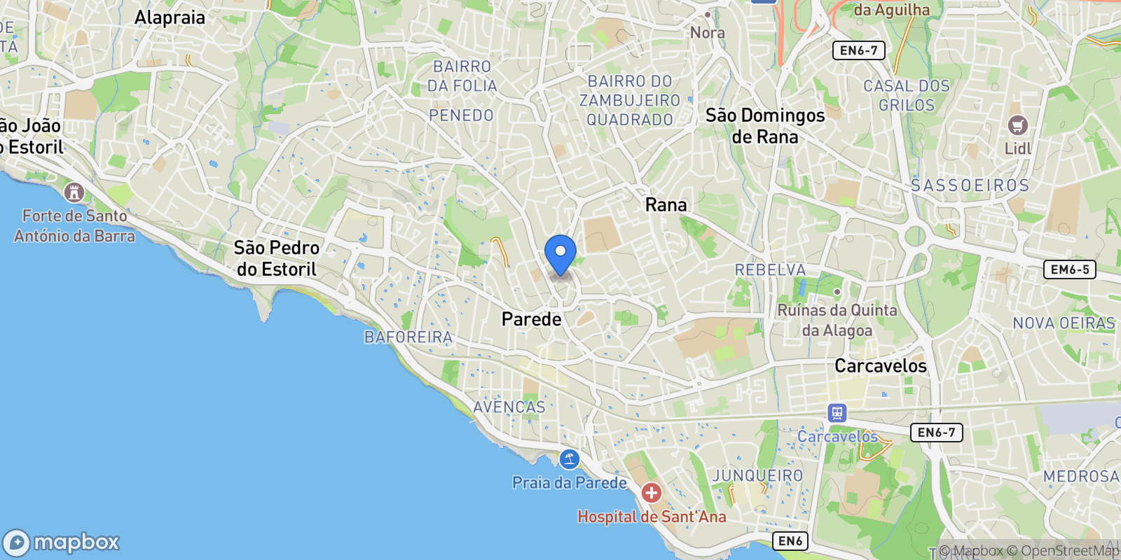 Map showing Tv. Brás, 2775 Parede, Portugal, Parede, Lisbon, Portugal.