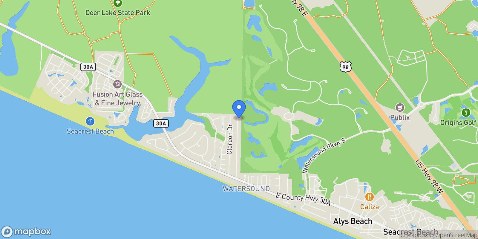 Map showing 518 Seacrest Drive, Rosemary Beach, Florida, United States.