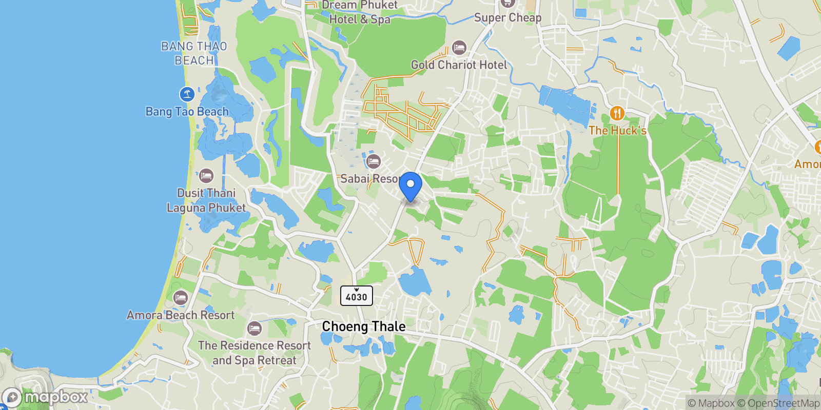 Map showing Above Element Villa, Phuket, Choeng Thale, Phuket, Thailand.