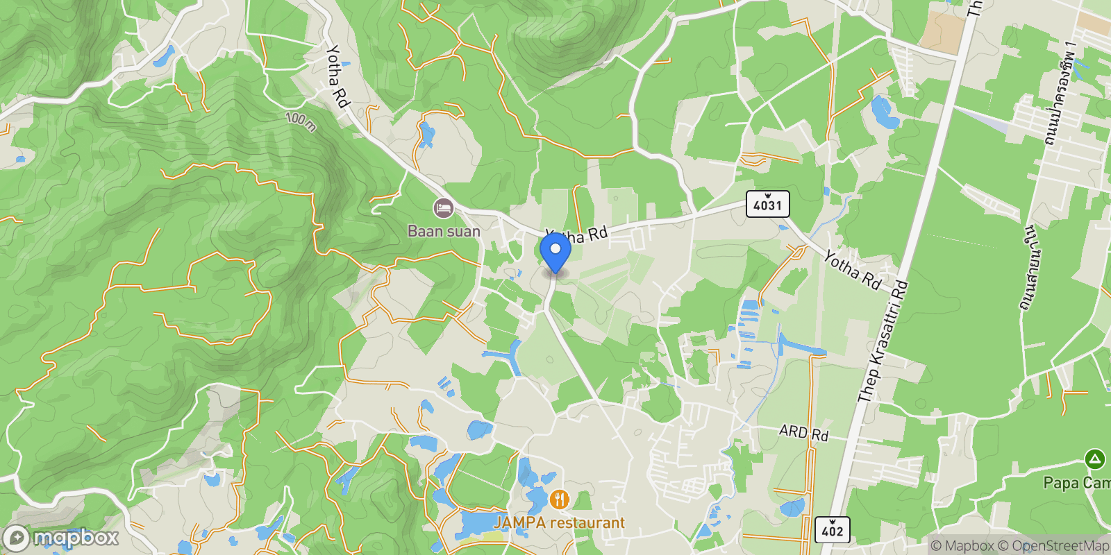 Map showing Anchan Burgundy, Phuket, Thep Krasatti, Phuket, Thailand.