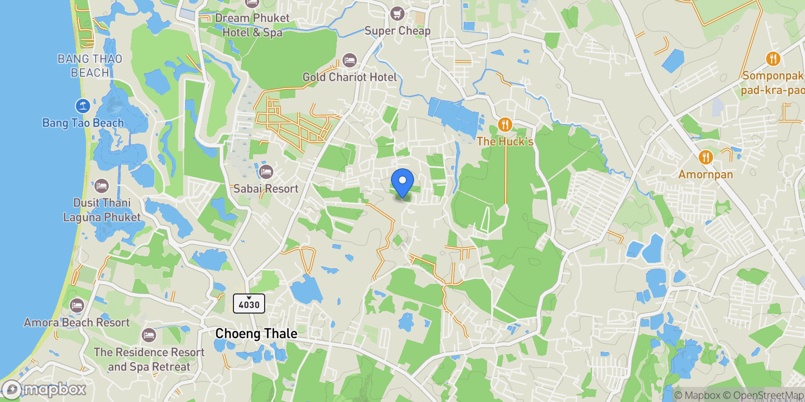 Map showing QAV Residence, Phuket, Choeng Thale, Phuket, Thailand.