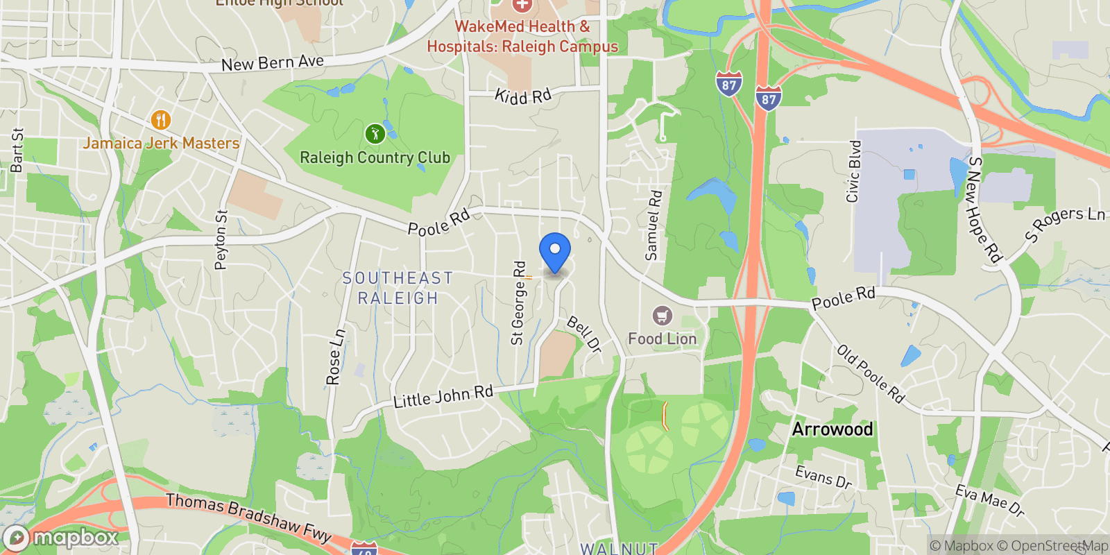 Map showing 3204 Friar Tuck Road , Raleigh, NC 27610, Raleigh, North Carolina, United States.