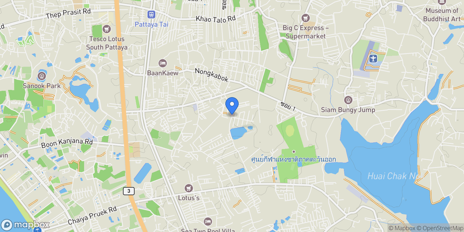 Map showing The Prospect, Chon Buri, Pattaya City, Thailand.