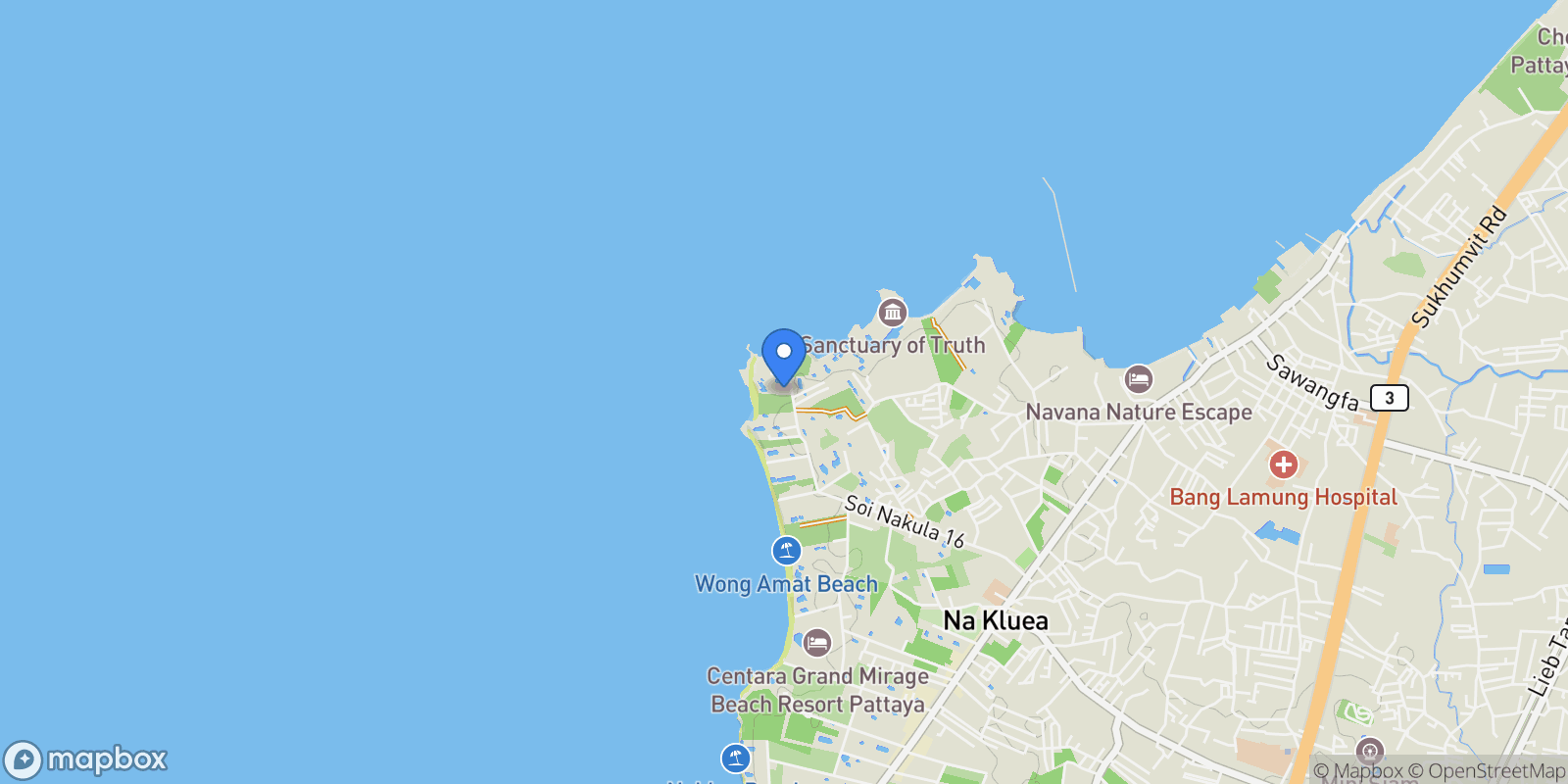 Map showing The Palm, Chon Buri, Pattaya City, Chon Buri, Thailand.