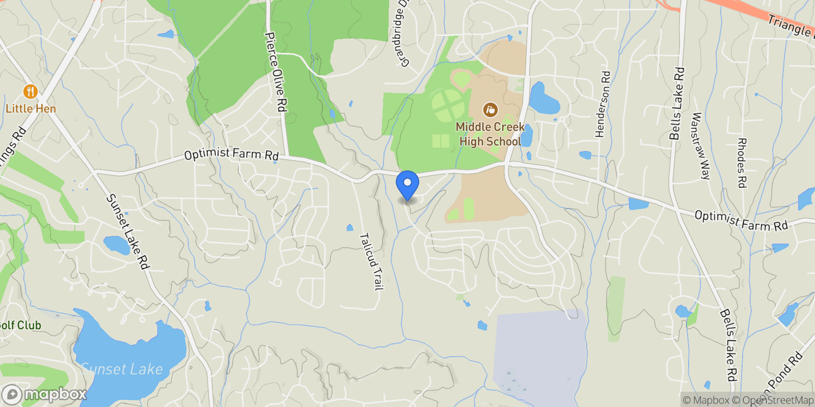 Map showing 5340 Serene Forest Drive , Apex, NC 27539, Apex, North Carolina, United States.