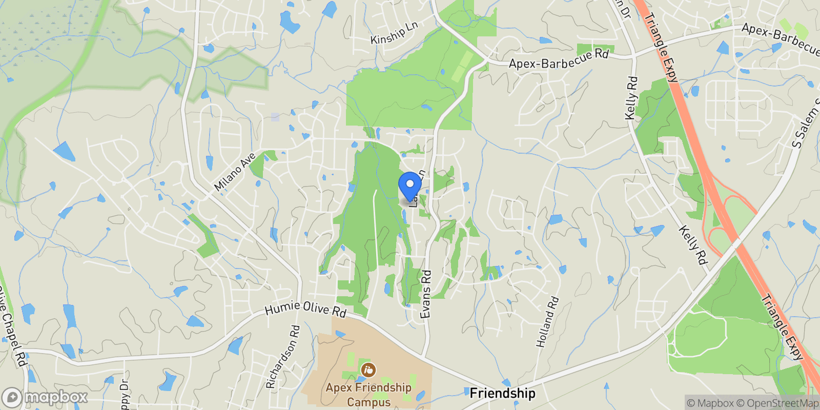 Map showing 1956 Lazio Lane , Apex, NC 27502, Apex, North Carolina, United States.