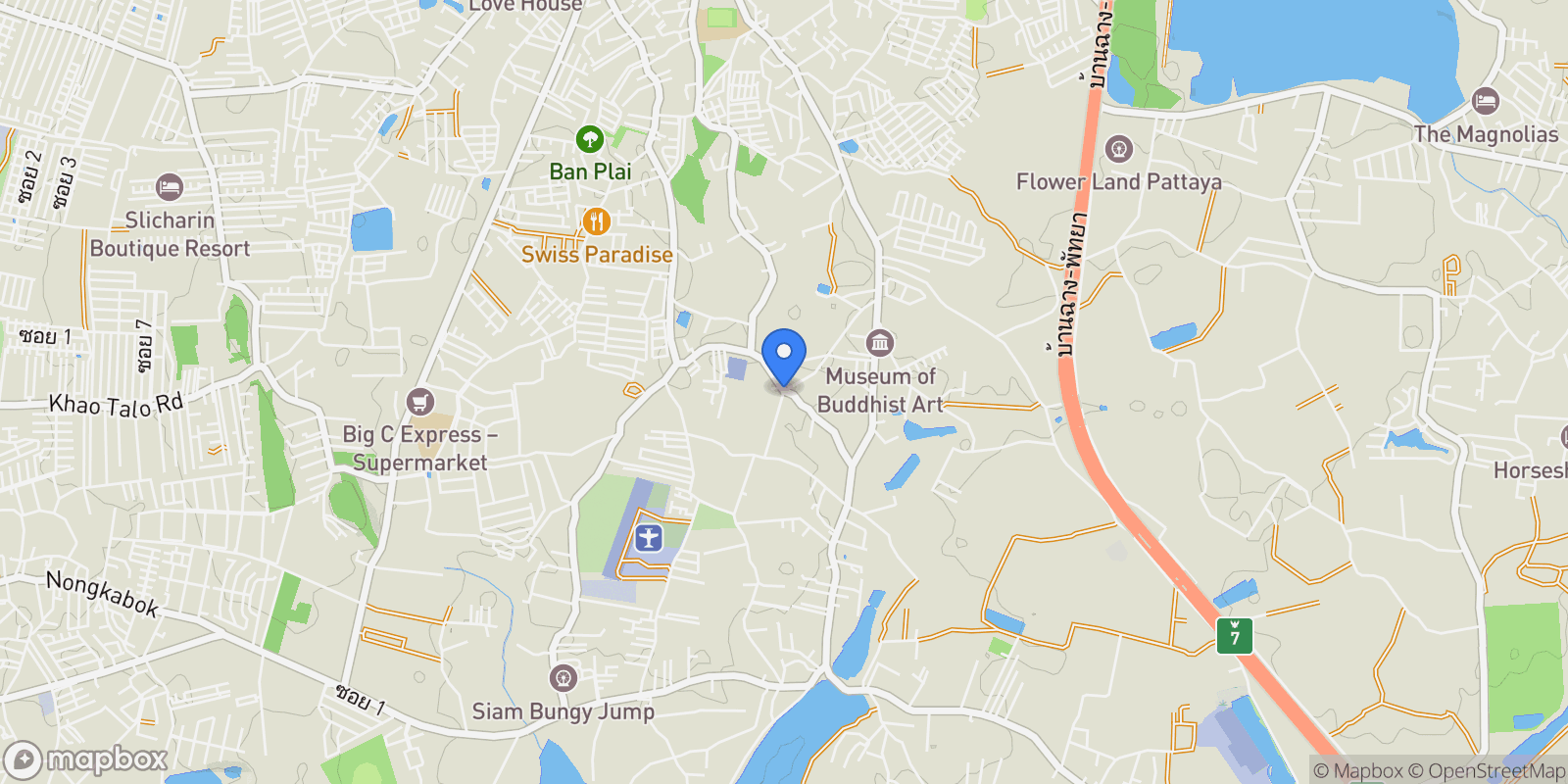 Map showing Alicera Ville, Chon Buri, Pattaya City, Chon Buri, Thailand.