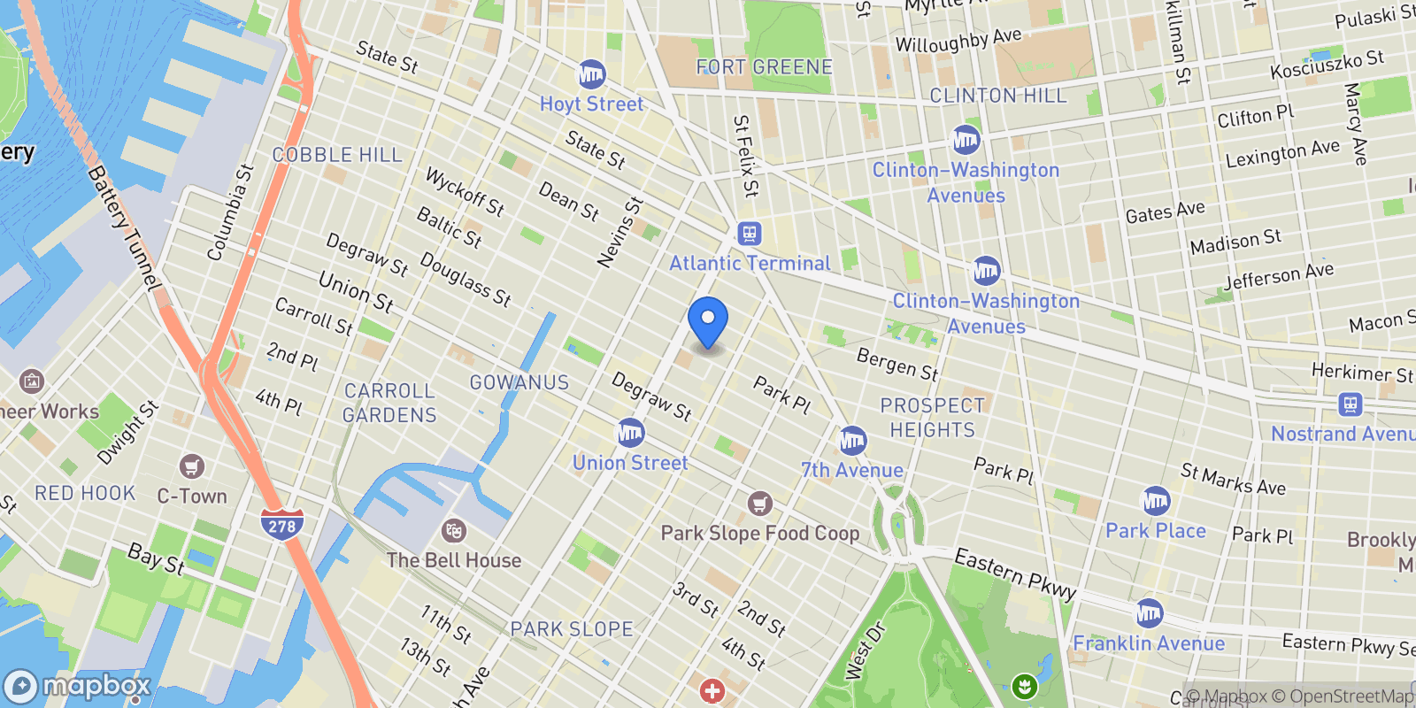 Map showing 641A BALTIC ST, New York, New York, United States.