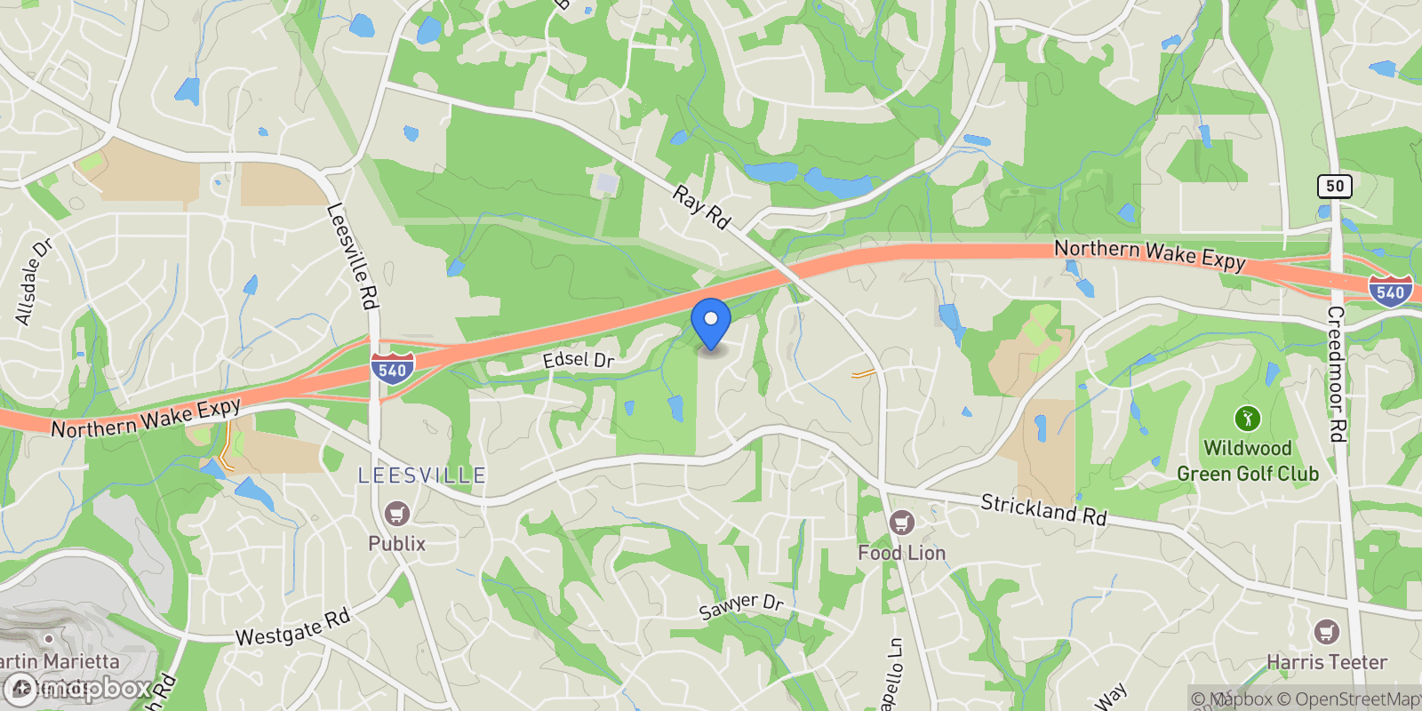 Map showing 12709 Timberlane Court , Raleigh, NC 27613, Raleigh, North Carolina, United States.