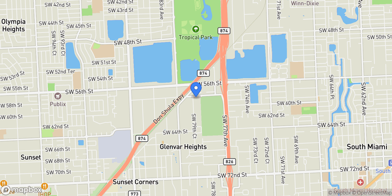 Map showing 7930 SW 58th St, Miami, Florida, United States.
