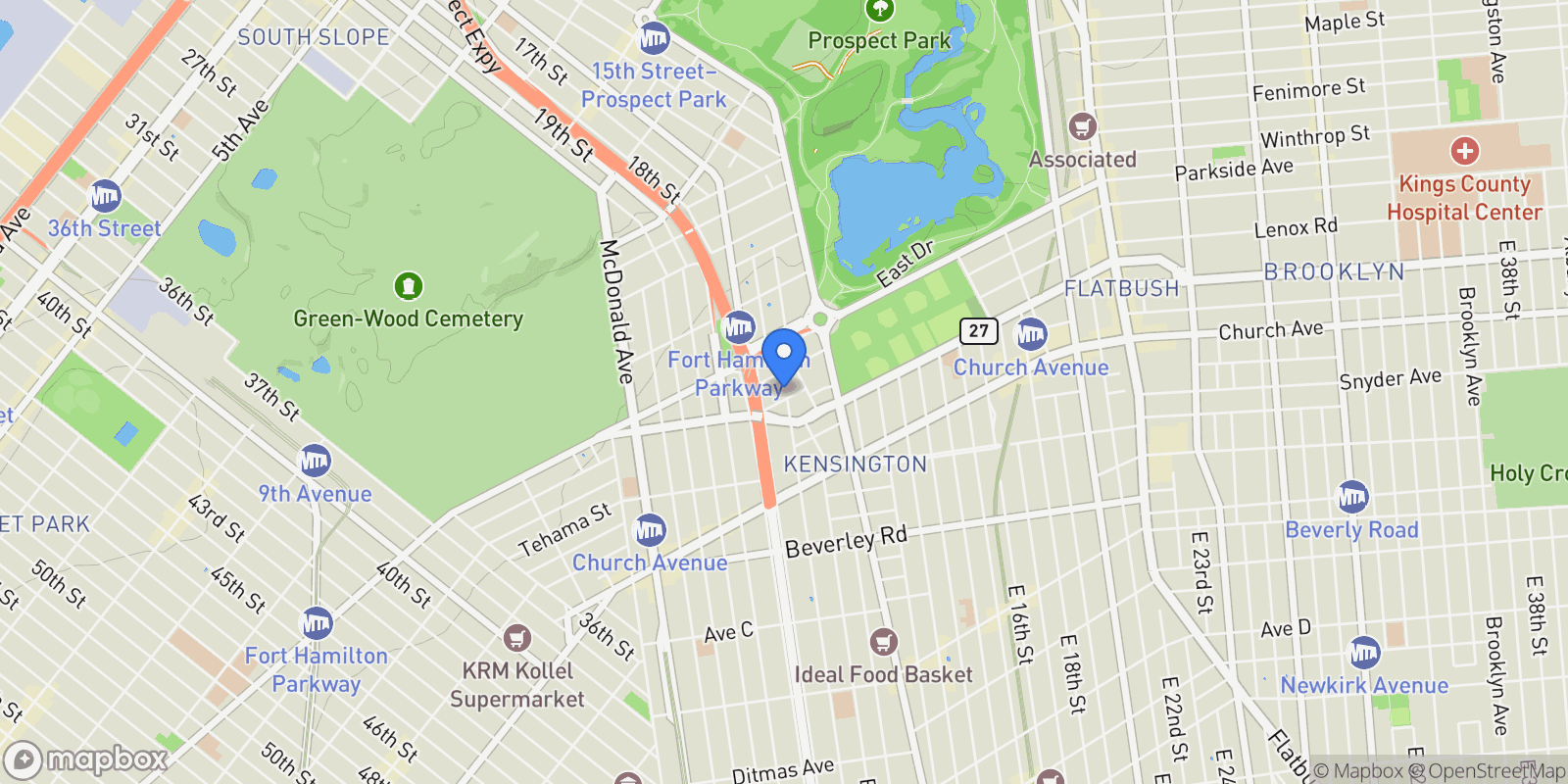 Map showing 35 KERMIT PL, New York, New York, United States.