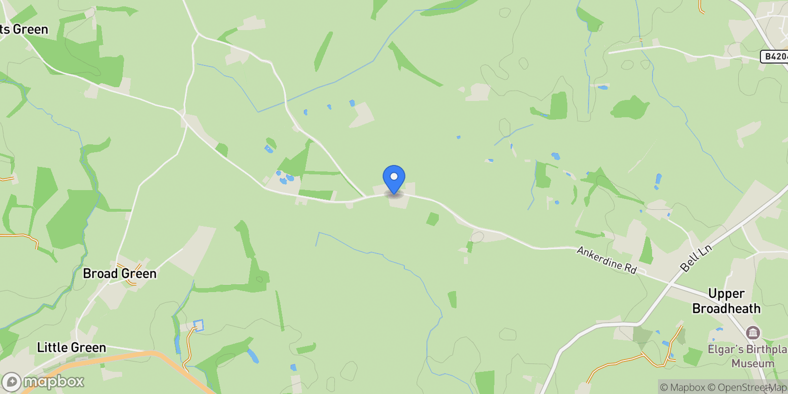 Map showing Broadwas, Worcester, Worcestershire, Broadwas, England, United Kingdom.