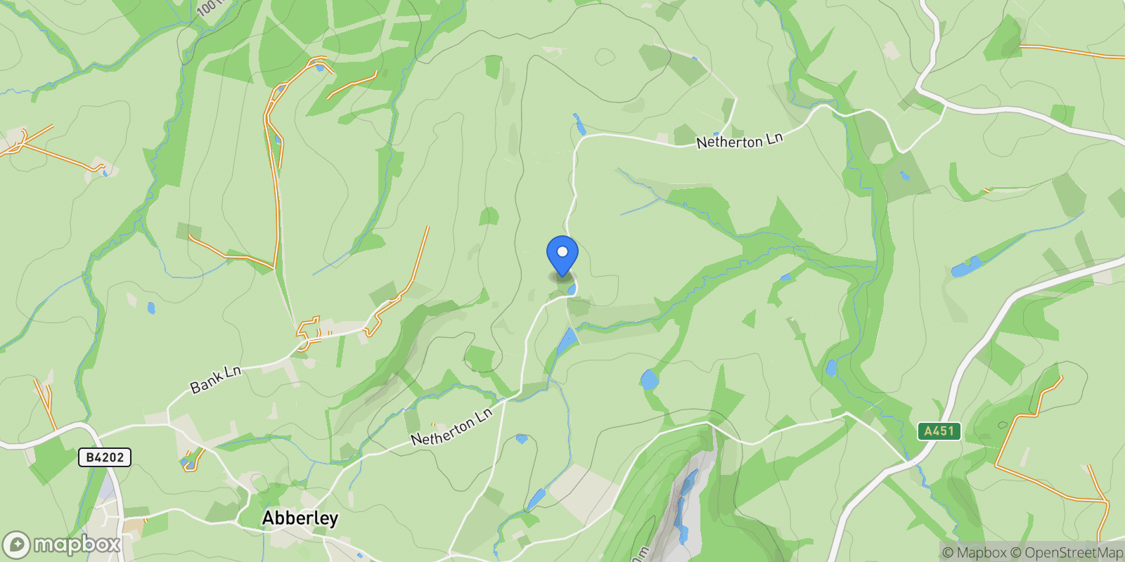 Map showing Abberley, Worcester, Worcestershire, Worcester, England, United Kingdom.