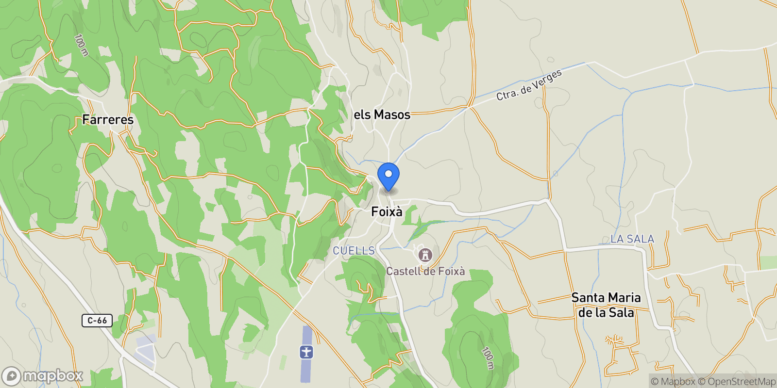 Map showing 17132 Foixà, Girona, Spain, Foixa, Catalonia, Spain.