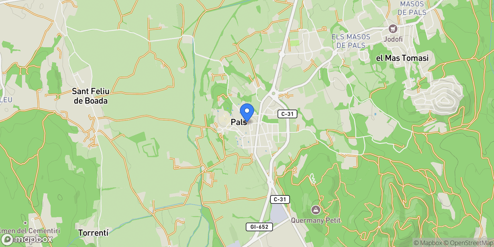Map showing 17256 Pals, Girona, Spain, Pals, Catalonia, Spain.