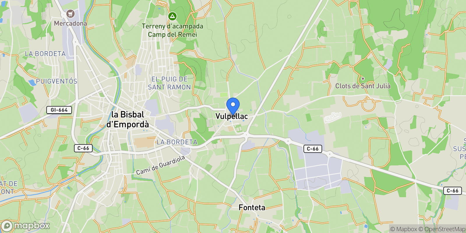 Map showing 17111 Vulpellac, Girona, Spain, Forallac, Catalonia, Spain.