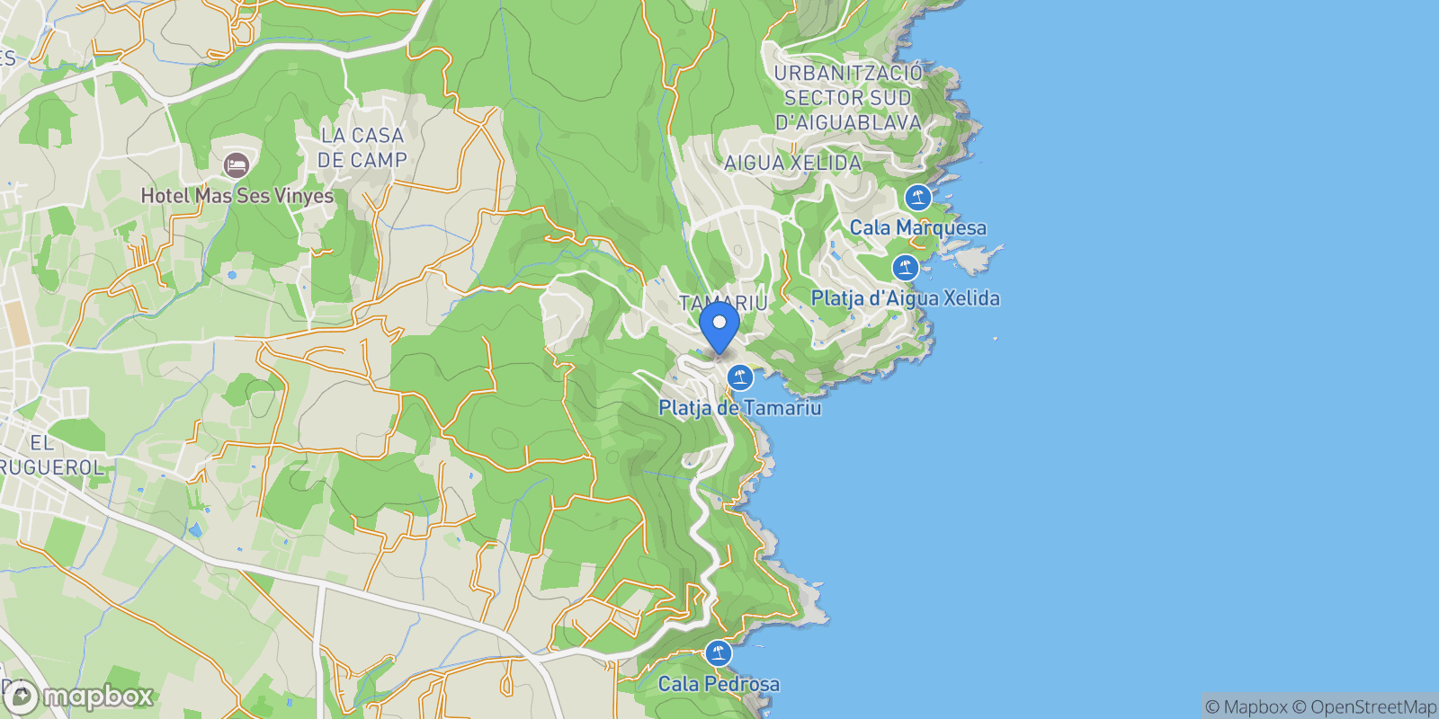 Map showing 17212 Tamariu, Girona, Spain, Tamariu, Palafrugell, Spain.