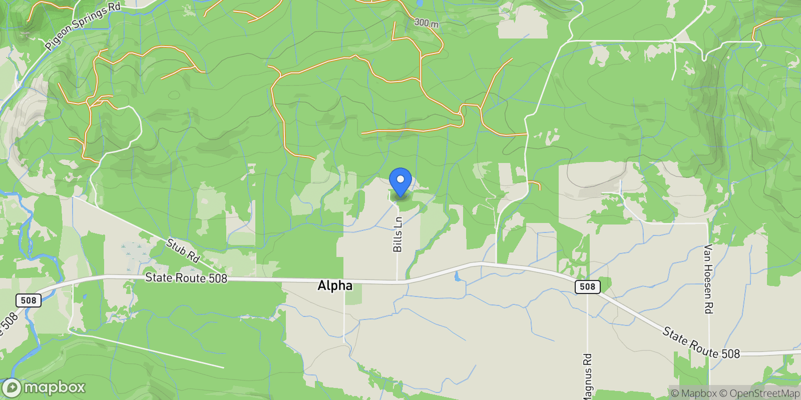Map showing 104 Bills Lane, Onalaska, WA 98570, Onalaska, Washington, United States.