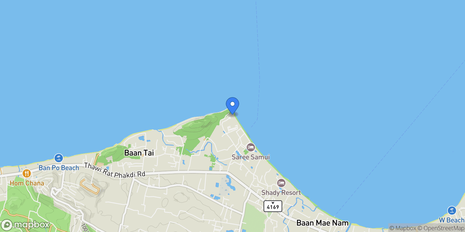 Map showing Surat Thani,, Koh Samui, Surat Thani, Thailand.