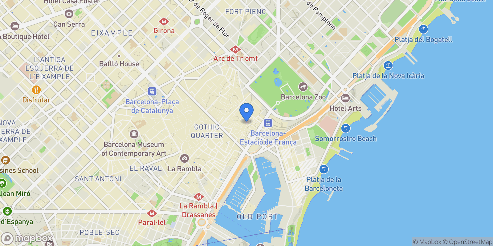 Map showing El Born, Ciutat Vella, 08003 Barcelona, Spain, Ciutat Vella, Barcelona, Spain.