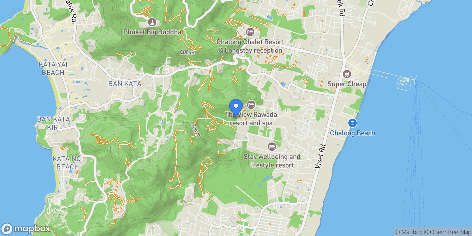 Map showing Phuket,, Rawai, Phuket, Thailand.