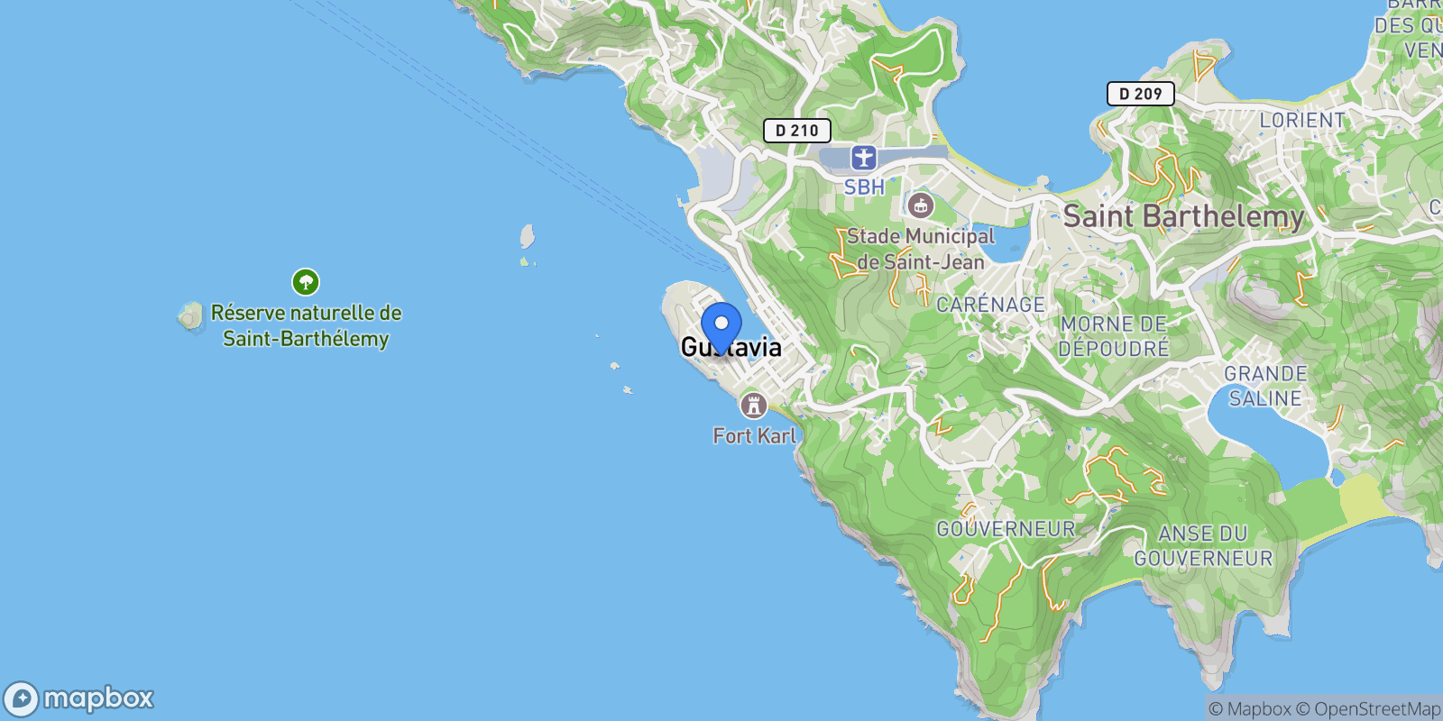 Map showing Gustavia, Gustavia, Saint Barthélemy.