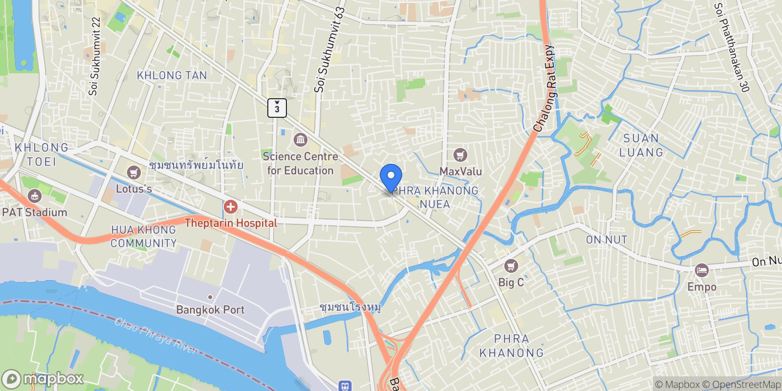 Map showing Bangkok,, Bangkok, Bangkok, Thailand.