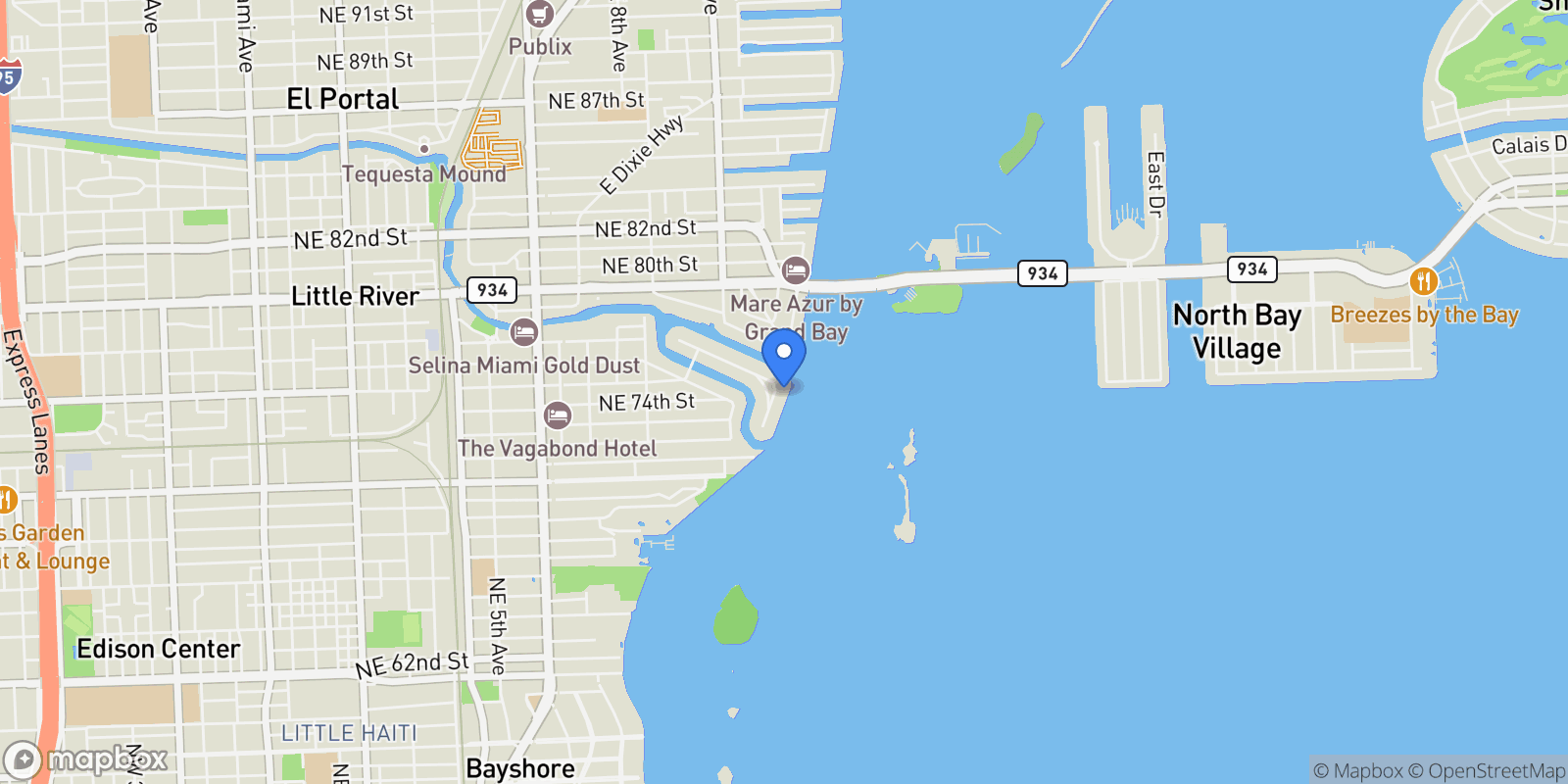 Map showing 1165 Belle Meade Island Dr, Miami, Florida, United States.